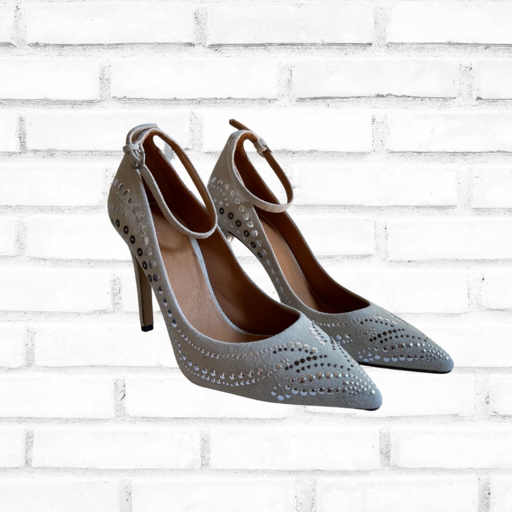 Isabel Marant Studded Grey Suede Pumps